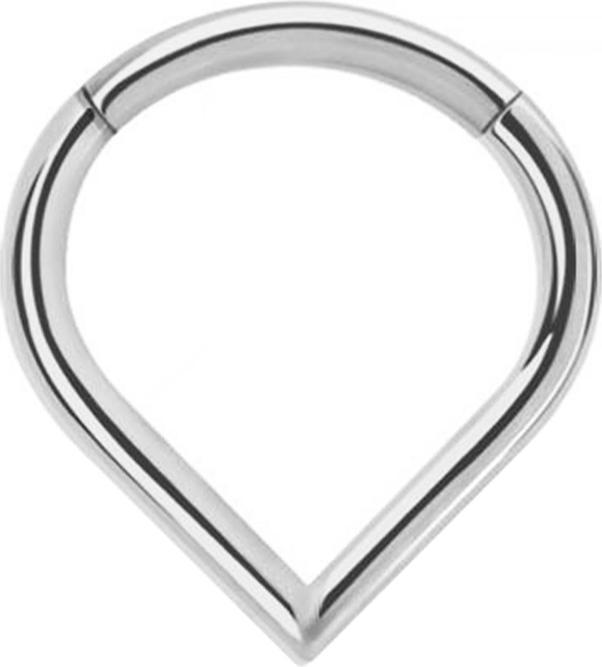 Star Piercing Micro Segmentring klappbar silber Tropfen (ohne Messing, Titan G23)