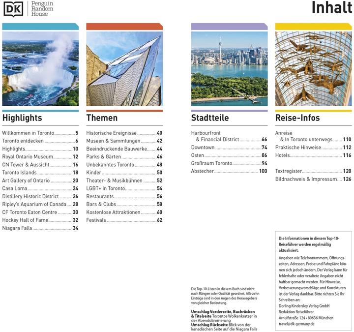 Produktbild Top 10 Reiseführer Toronto (Deutsch, DK Verlag Reise, 2022)
