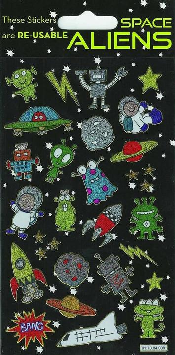 Produktbild Paper Projects Aliens Sticker Karton Papier Folie Wiederverwendbar