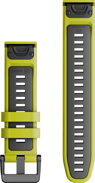 Produktbild Garmin Silikonarmband, Quickfit, 22mm, electric lime/Graphite (22 mm, Silikon)