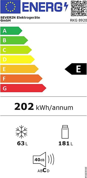 Energy Label Severin RKG 8920 (244 l)