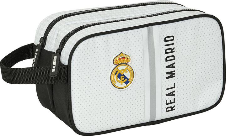 Real Madrid CF Reise-Toilettentasche Real Madrid C.F. Weiss Grau Sportlich 26 x 15 x 12.5 cm