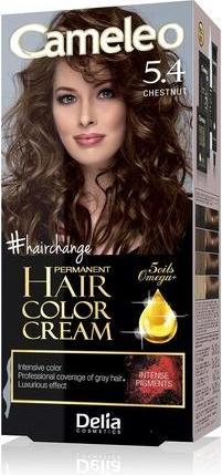 Delia Cosmetics Cameleo Permanent Hair Colour Cream Chestnut Intensive Color & Protection 5 Oils + Omega Plus Acids (5.4 Brown)
