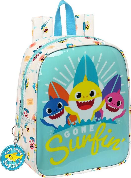 Pinkfong Kinderrucksack Baby Shark Surfing Blau Weiss 22 x 27 x 10 cm