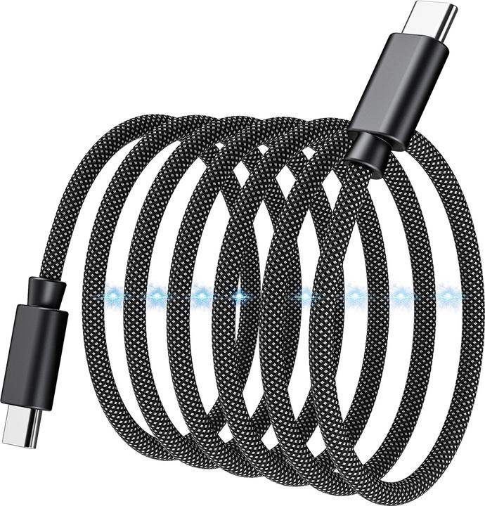 Produktbild Choetech XCC-1054 240W Cable with Power Delivery 3.1 USB-C Magnetic 1.2m - Black (1.20 m, USB 3.1, 240 W)