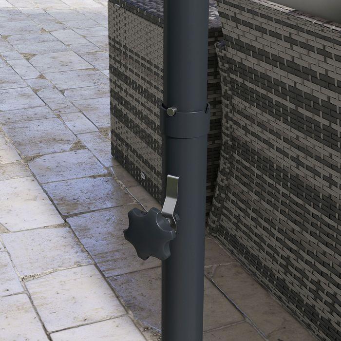 Produktbild Swisshandel24 Ampelschirm mit Kurbel drehbar Metall, Dunkelgrau ca. 300 cm (2.94 m)