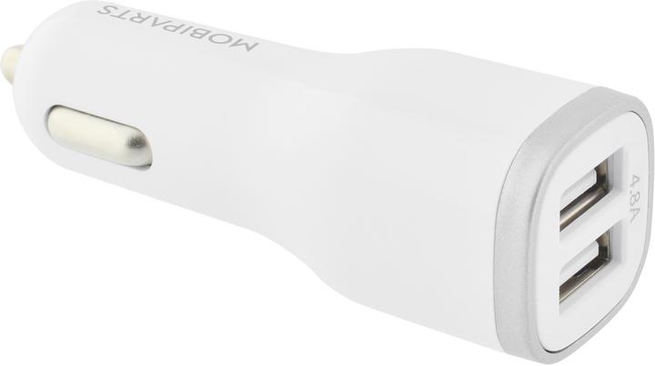 Productafbeelding Mobiparts Car Charger Dual USB 24W/4.8A + Micro USB Cable White