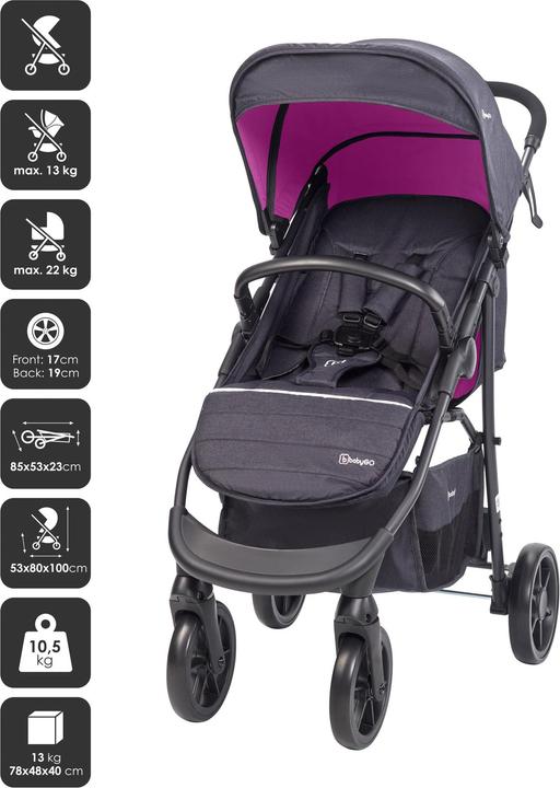 Actual product image BabyGo Style 3in1 - Combi pushchair - Roze
