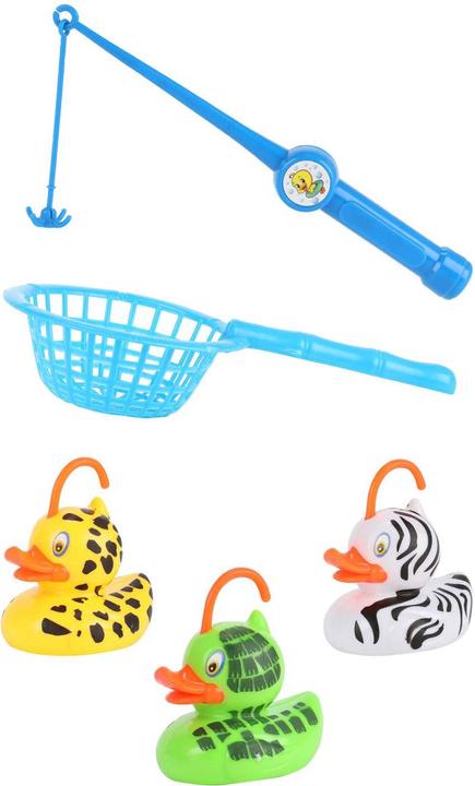 Image du produit Toi-Toys Jeu de pêche avec canards canne à pêche 35 cm, filet, 3 canards magnétiques, 3 ans