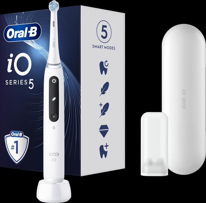 Actual product image Oral-B Electric Toothbrush iO5 Rechargeable, For adults, Number of brush heads included 1, Quite White, Num (Oscillating toothbrush)