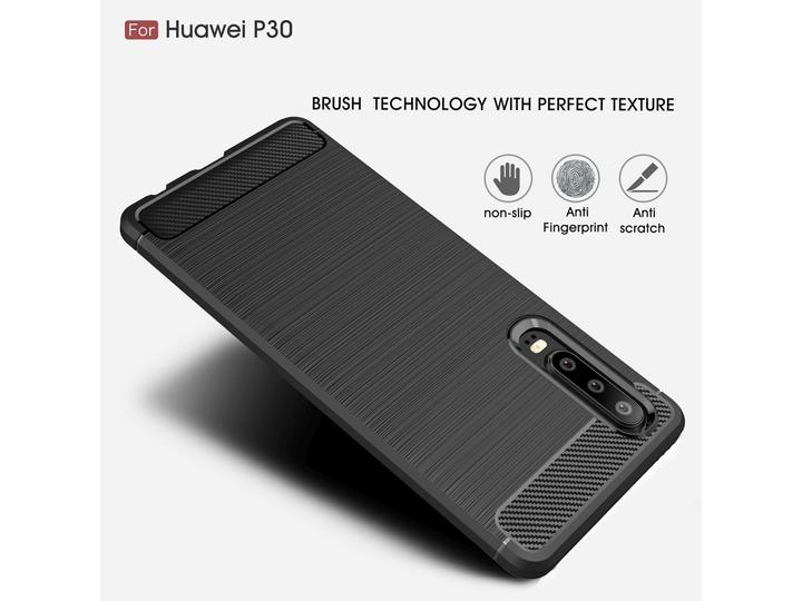 Produktbild Screenguard Huawei P30 Hülle Carbon Brushed Soft TPU (Huawei P30)