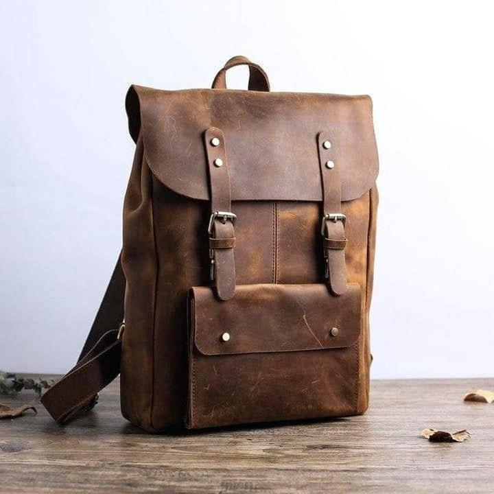 Immagine prodotto Only-Bags.Store Zaino in pelle, zaino in pelle marrone, zaino, zaino in pelle da uomo, zaino hipster, regali