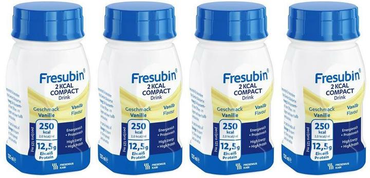 Actual product image Fresubin 2 kcal Drink Compact Vanille, 4x 125 ml (4 Piece, Liquid, 632 g)