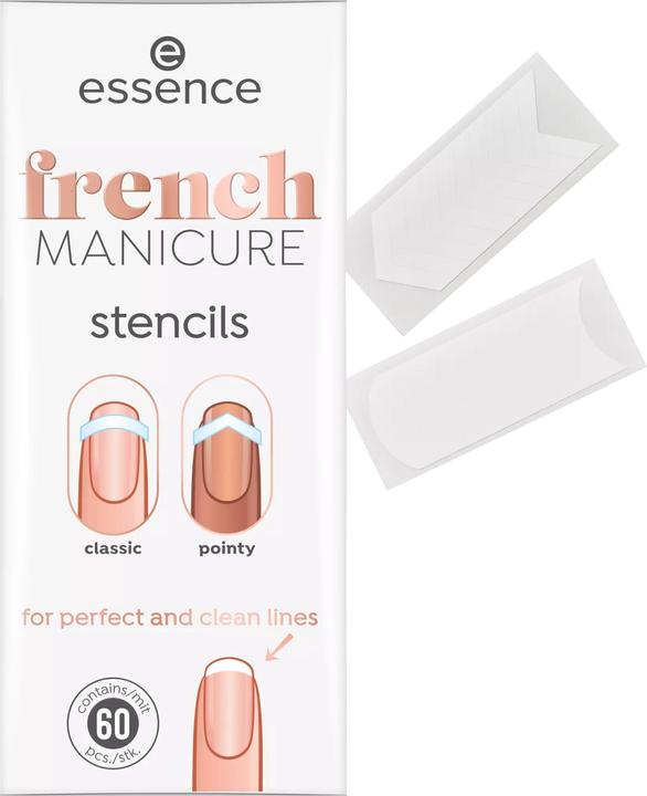 essence Schablone French Manicure 01 French Tips & Tricks (Nagellacktrockner, Weiss)