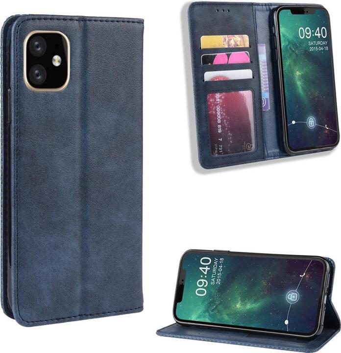 Produktbild Cover-Discount iPhone 12 / 12 Pro - Stand Flip Case Hülle dunkelblau (Apple iPhone 12 Pro, Apple iPhone 12)