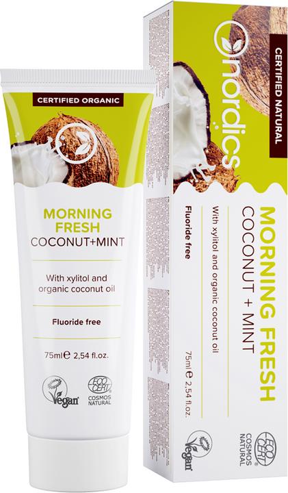 Nordics Zahnpasta Morning Fresh Kokos Minze ohne Fluor – (75 ml)