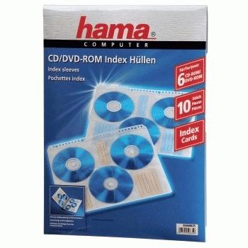 Image du produit Hama 1x10 pochettes d'index pour CD-ROM