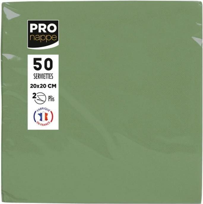 Produktbild PROnappe olivgrün 2-lagig 20,0 x 20,0 cm 50 St. (50 x, 20 x 20 cm)