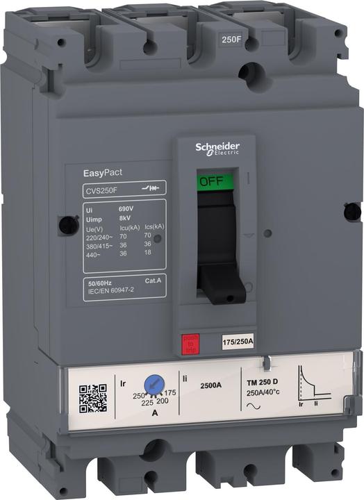 Image du produit Schneider Disjoncteur 100A 3P 36kA EasyPact CVS100 TM100D - LV510337