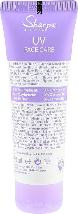 Actual product image Sherpa Tensing Sun Fluid Anti-Aging (Sun cream face, SPF 50, 50 ml, 68 g)