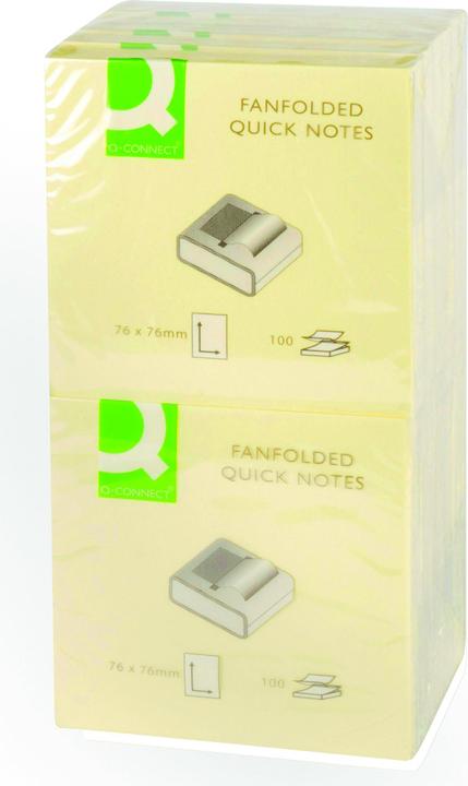 Image du produit Q-Connect Papillons adhésifs Z-Quick Notes jaune (76 x 76 mm)