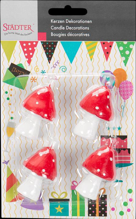 Image du produit Städter Bougies champignon mouche 5 cm 4 pièces