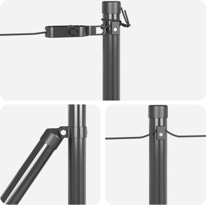 Produktbild VidaXL Zaunpfosten Set von 26 Grau Beton, Metall 3,2 x 3,2 x 110 cm