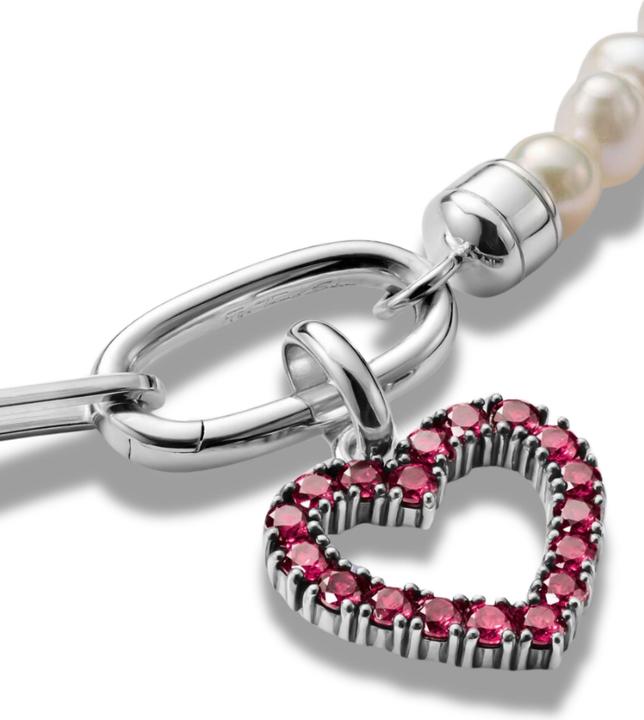 Actual product image Thomas Sabo Charm-Anhänger Herz mit roten Steinen Connect Silber (Sterling Silver)