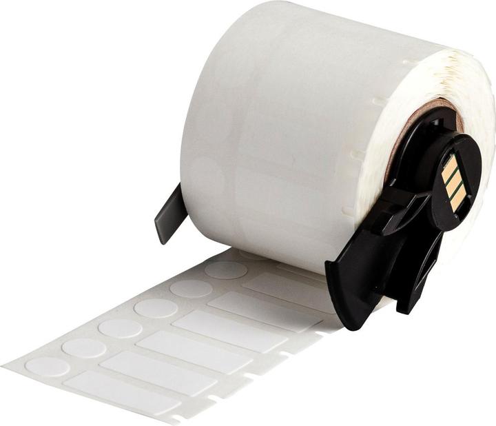 Image du produit Brady M6-98-499, Tissu de nylon, blanc, mat, 25.40 x 9.53 mm, avec étiquette de couverture 9.53 mm de