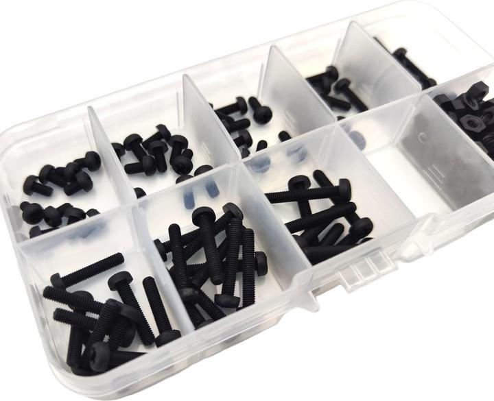 Image du produit Purecrea Assortiment de vis M3 Noir Nylon 160pcs