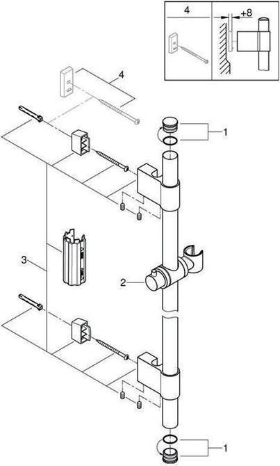 Actual product image Grohe Shower sliding bar Rainshower