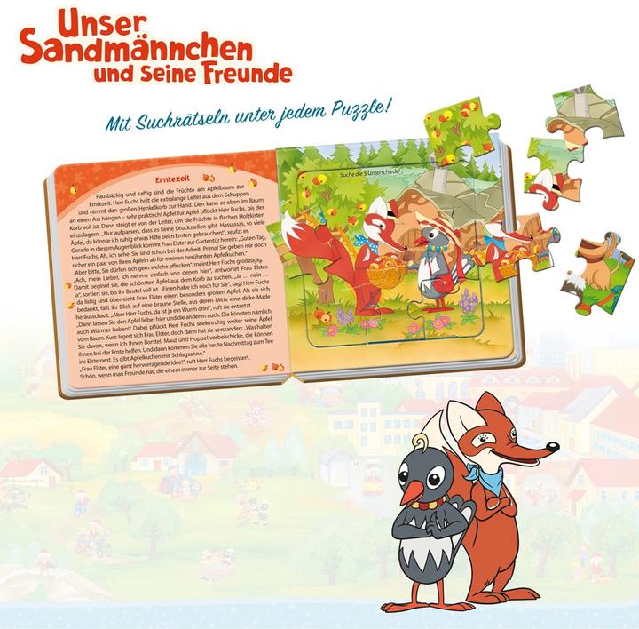 Produktbild Unser Sandmännchen Puzzlebuch mit 4 Puzzle Fuchs und Elster