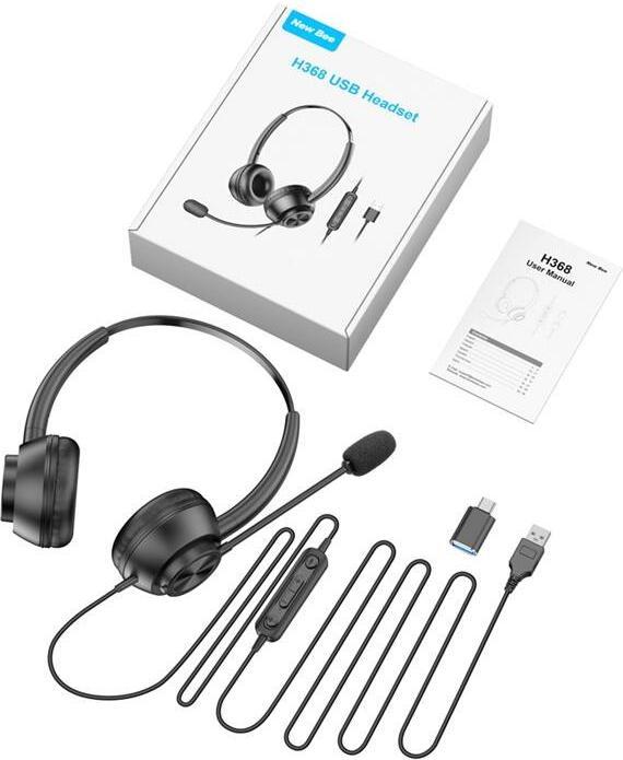 Actual product image New Bee Wired headset with microphone H368 (Cable)