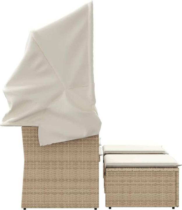 Actual product image VidaXL 2-seater garden sofa with roof and stools