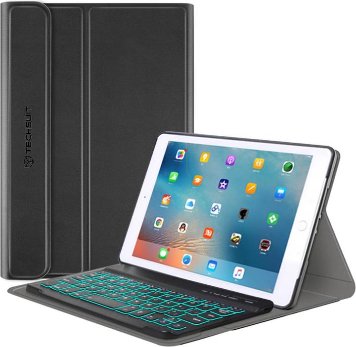 Techsuit - CozyTab Case (with RGB Wireless Magnetic Keyboard) - iPad Mini 4 / Mini 5 - Black (IPad Mini 4)