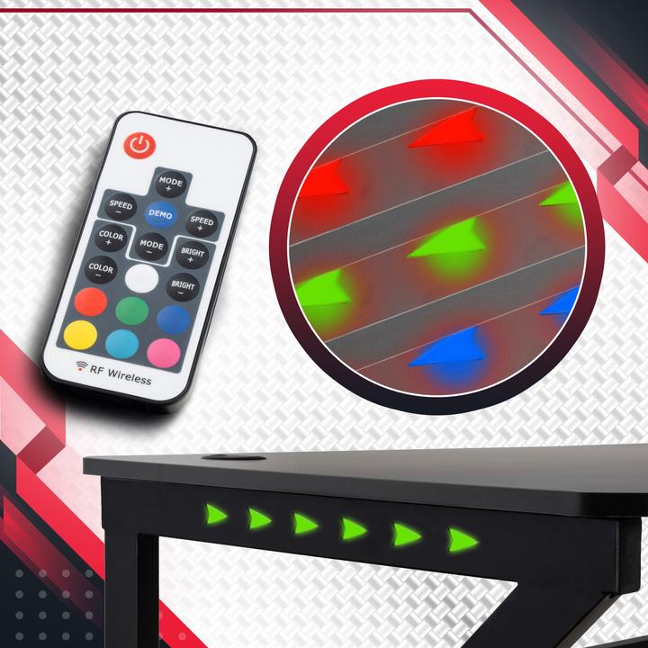 Image du produit CLP Table de jeu Lewiston K LED, rouge