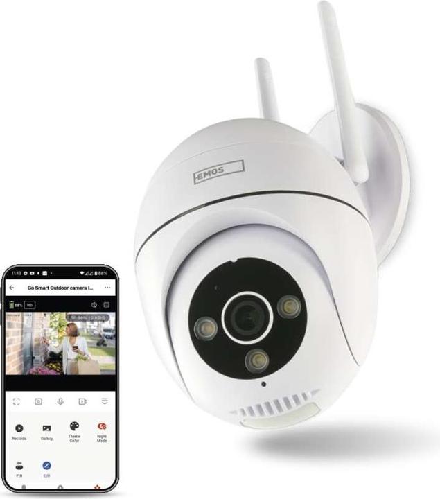 Actual product image Emos GoSmart Rotating Outdoor IP Camera with WiFi IP-800 WASP, white