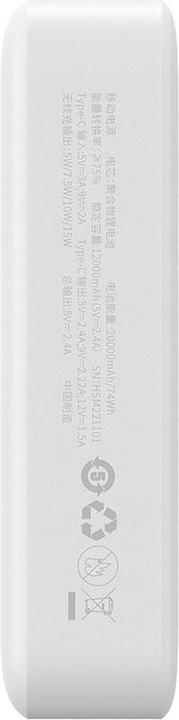 Productafbeelding Baseus Powerbank Magnetic Mini 20000mAh 20W (wit) (20000 mAh, 20 W, 74 Wh)