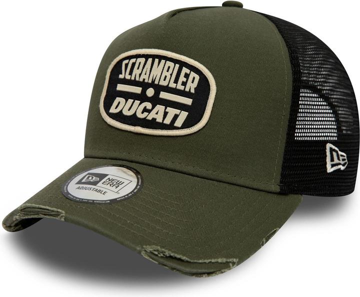 Actual product image New Era A-Frame Trucker Cap Distressed Scrambler Ducati Olive (One size)