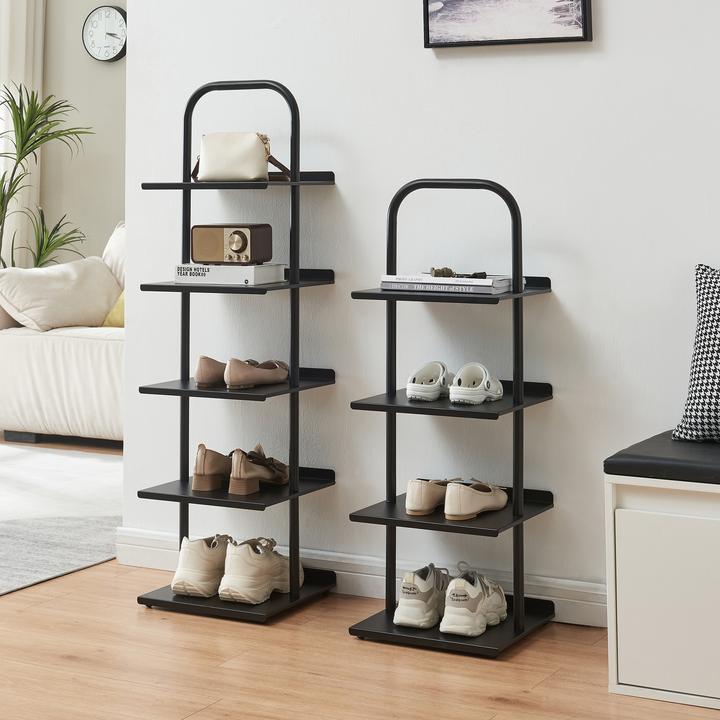 Produktbild En.Casa Schuhregal Poytya Stahl 96x34x32 cm Schwarz
