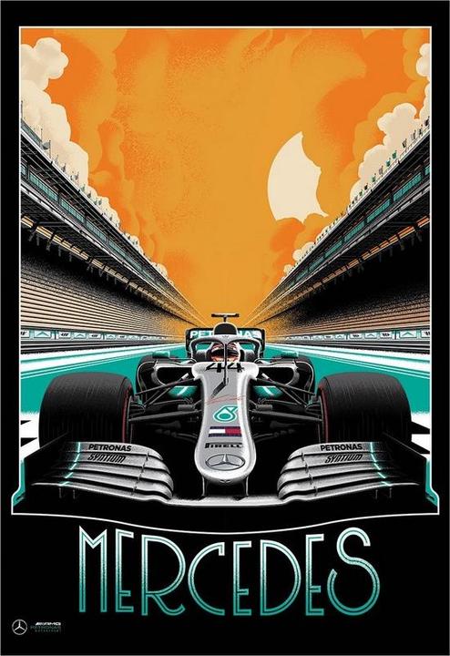 Produktbild Zoom Bedruckt Mercedes Formel 1 (80 x 60 cm)