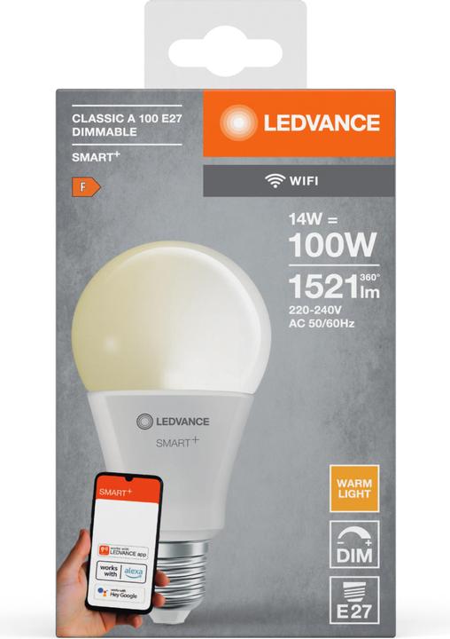 Image du produit Ledvance Smart+ Wifi Classic (E27, 14 W, 1521 lm, 1 x, F)