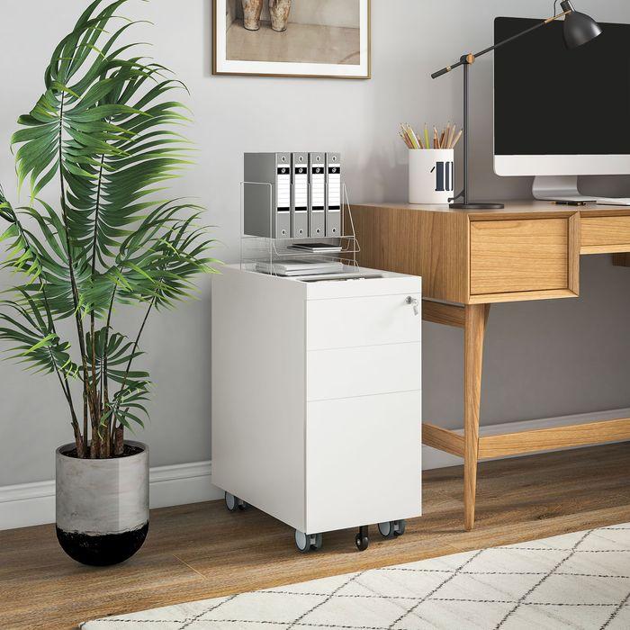Produktbild Swisshandel24 Aktenschrank, Rollcontainer, verschliessbar, Hängeregister, Stahlgehäuse, 30x50x61 cm, Weiss