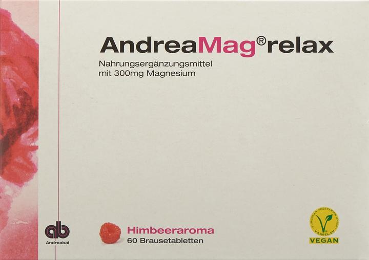 Produktbild Andreamag relax Himbeeraroma Brausetabl (60 Stück, Brausetablette, 312 g)