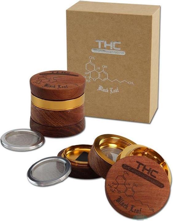 Black Leaf Wood-aluminium grinder THC