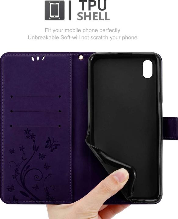 Produktbild Cadorabo Hülle für Xiaomi RedMi 9A / RedMi 9AT mit Blumen Muster (Xiaomi Redmi 9A, Xiaomi Redmi 9AT)