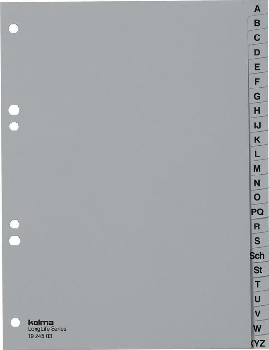 Produktbild Kolma Register A5 hoch superstrong A-Z 24-teilig grau
