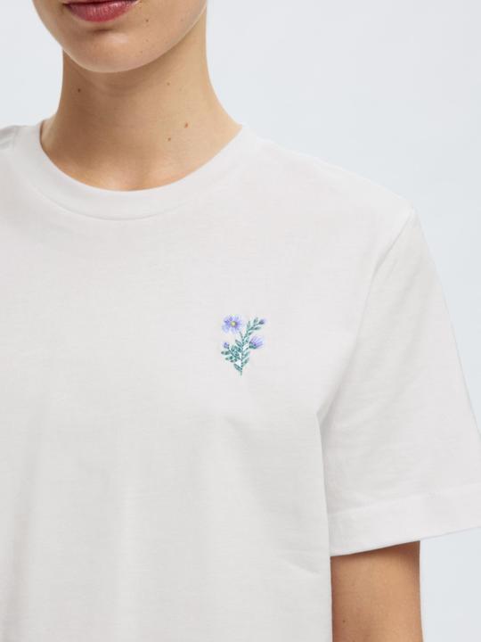 Actual product image Selected Femme Besticktes T-Shirt mit Rundhalsausschnitt (L)