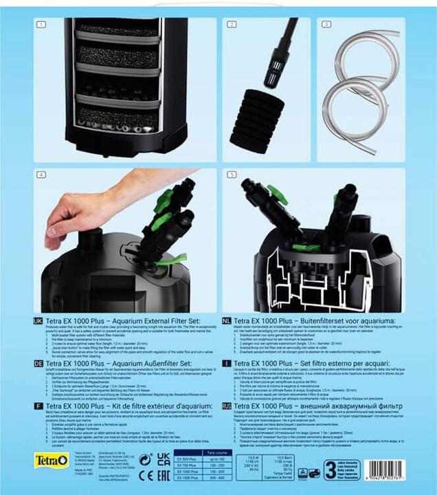 Image du produit Tetramin Kit complet de filtration extérieure EX 1000 Plus (300 l, Filtres externes, Eau de mer)