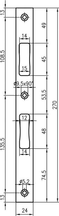 MSL Piastre di riscontro piatte B-19421 (Frontale)